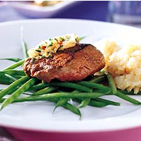 Struisvogelbiefstuk met pittige gemberboter